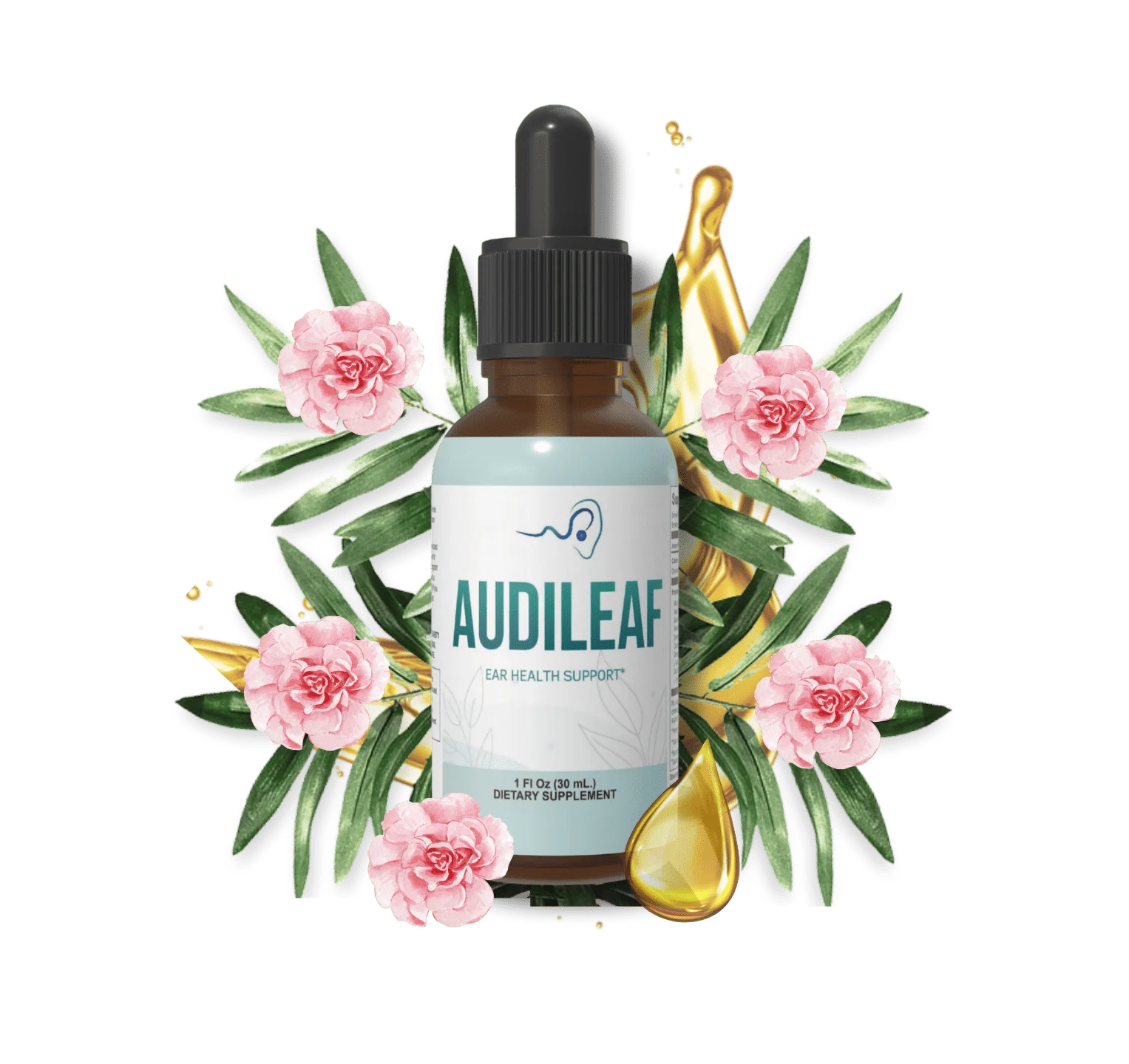 Audileaf premium hearing support drops bottle